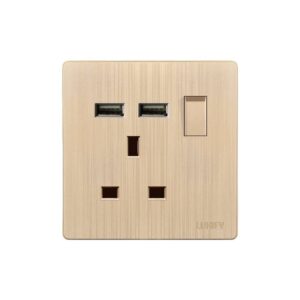 قابس 13 أمبير مع منفذ USB من LUXIFY — ذهبي مطور