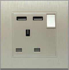 فيشة 13 أمبير مزودة بمنفذ USB من لوكسيفاي (LUXIFY) — لون لؤلؤي