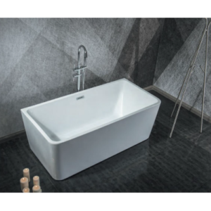 حوض استحمام كلاسيكي قائم بذاته من الأكريليك — أبيض 130×70×58 سم