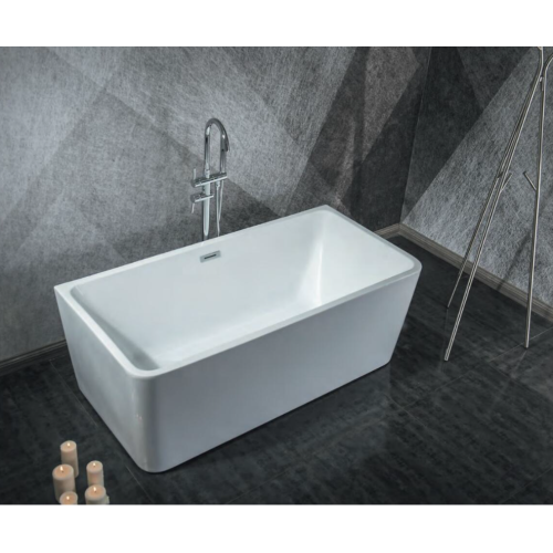 حوض استحمام كلاسيكي قائم بذاته من الأكريليك — أبيض 130×70×58 سم