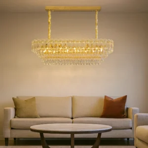 ثريا/علاقي مودرن ذهبي 14 لمبة بقاعدة E14 — مقاس 1000×350 ملم