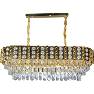 نجفة معلقة مودرن ذهبي بعدد 14 لمبة بمقبس E14 — مقاس 1000×350 مم