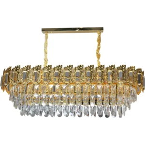 إضاءة حائط مودرن ذهبي 14 لمبة E14 — مقاس 1000×350 مم