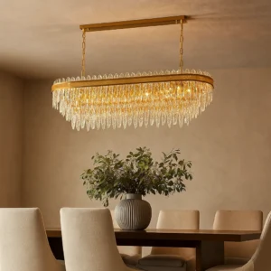 نجف مودرن ذهبي بعدد 14 لمبة (قاعدة E14) — قطر 80 سم × ارتفاع 35 سم