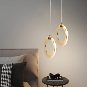 Luminize single pendant light in gold, 15 watts with three adjustable light settings