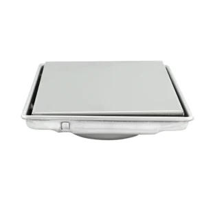 مصفاة أرضية مربعة 15×15 سم من ستانلس ستيل – علبة تصريف مقاومة للانسداد للحمامات والمطابخ | JENESIS (صنع في ألمانيا)