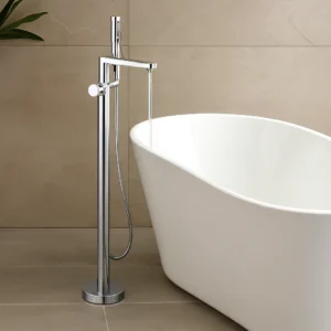 خلاط بانيو أرضي دائري بارتفاع 1.5 متر - كروم