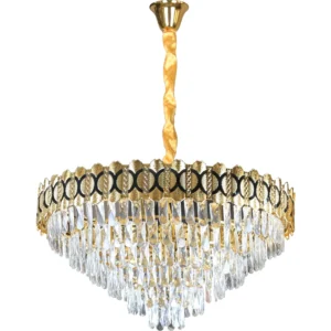 ثريا مودرن ذهبية بعدد 15 لمبة بمقبس E14