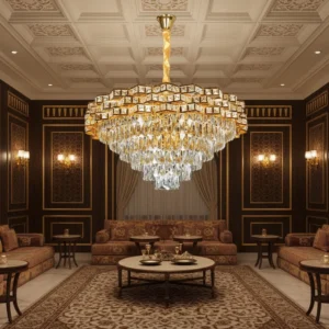 ثريا معلقة مودرن ذهبية — 15 مقبس E14