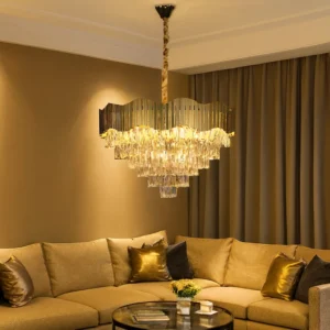 ثريا مودرن ذهبية 15 لمبة E14 — قطر 80 سم