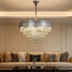 ثريا مودرن فضية 15 لمبة E14 بقطر 80 سم