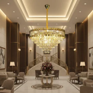 نجف مودرن ذهبي 15 لمبة E14 — قطر 80 سم