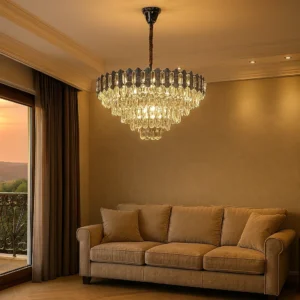 نجف مودرن فضي 15 لمبة بقاعدة E14 — مقاس 80 سم