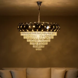 نجف مودرن فضي 15 لمبة (قاعدة E14) قطر 80 سم