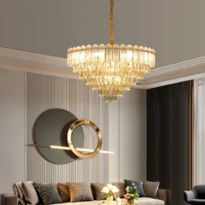 نجفة مودرن ذهبية 15 لمبة بمقابس E14 — قطر 800 ملم