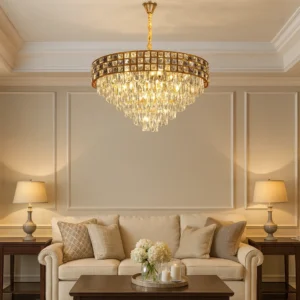 نجف مودرن ذهبي 15 لمبة E14 — قطر 800 مم