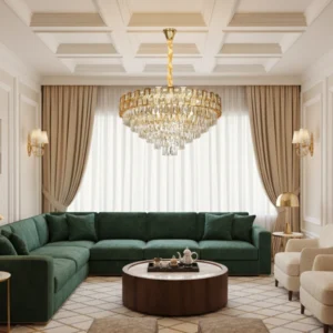 نجف مودرن ذهبي 15 لمبة E14 — قطر 800 مم