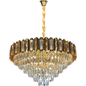 ثريا معلقة مودرن ذهبية — 15 لمبة E14، طول 800 مم