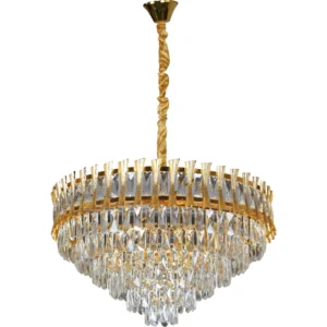 ثريا معلقة مودرن ذهبية 15 لمبة بمقبس E14 — مقاس 800 مم