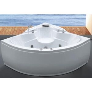 جاكوزي زاوية للاسترخاء مزوّد بمحركين — أبيض — 150×150 سم