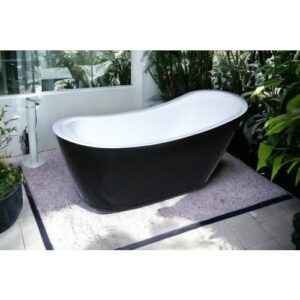 بانيو يونكس افينيوز 150×74 سم — أسود وأبيض