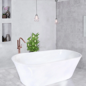 حوض استحمام بيضاوي من يونكس، مقاس 150 × 75 سم، باللون الأبيض