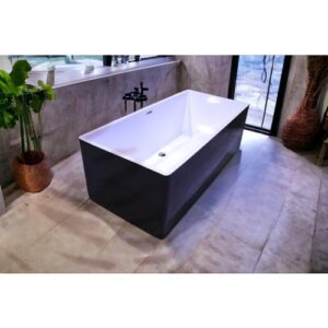 بانيو يونكس مستقل بأربعة جوانب — 160×75 سم — أبيض/أسود