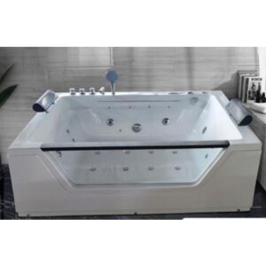 حوض جاكوزي مستطيل بنظام تدليك مزدوج 170×120 سم — أبيض (جهة اليسار)