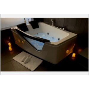 حوض جاكوزي مستطيل فخم بمساج مزدوج — 170×120 سم — جهة اليسار