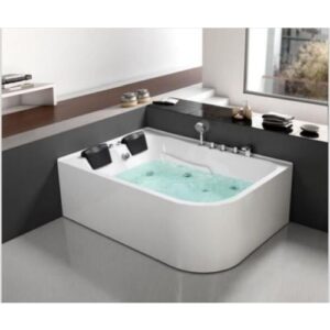 جاكوزي مستطيل فاخر 170×120 سم — أبيض، للزاوية اليسرى
