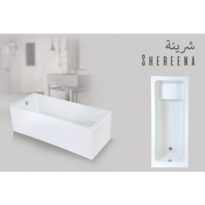 بانيو أكريليك مستطيل أبيض مقاس 170 × 70 سم