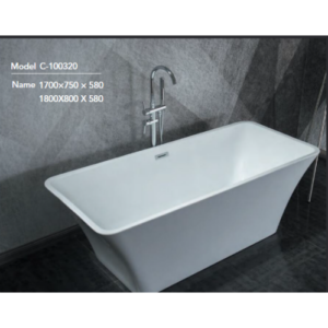 بانيو كلاسيكي أبيض - 170×75 سم