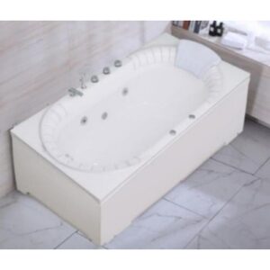حوض جاكوزي استحمام مستطيل أبيض بمساج مائي — 170×75 سم (جهة اليمين)