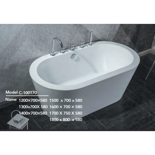 بانيو كلاسيكي أبيض بقياس 170×75 سم