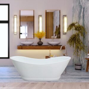 بانيو يونكس على شكل دمعة 170×75 سم — أبيض