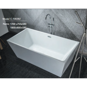 بانيو كلاسيكي أبيض مغطس — 170×75 سم