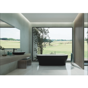 حوض استحمام كلاسيكي قائم بذاته (مغطس) — أسود — 170×75 سم