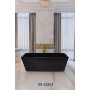 بانيو يونكس بحافة مشطوفة، مقاس 170×80 سم — أسود