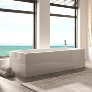 بانيو يونكس بتصميم رباعي الجوانب — مقاس 170×80 سم — أبيض — موديل 150/80