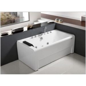 جاكوزي مستطيل فاخر 170×80 سم — مساج مائي وهوائي — أبيض — جهة اليمين