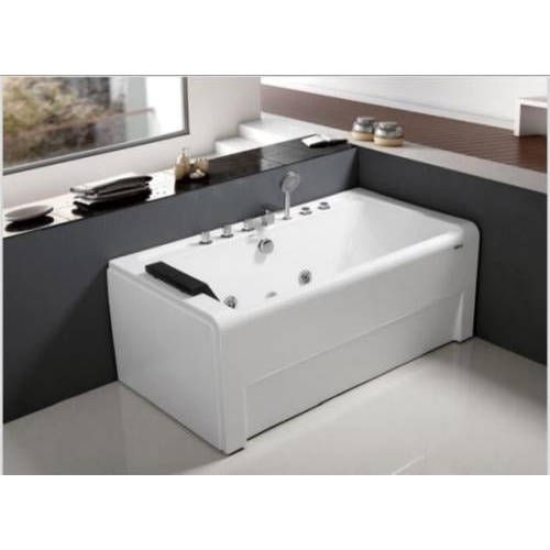 جاكوزي مستطيل فاخر بتدليك مائي وهوائي — 170×80 سم — أبيض — جهة اليسار
