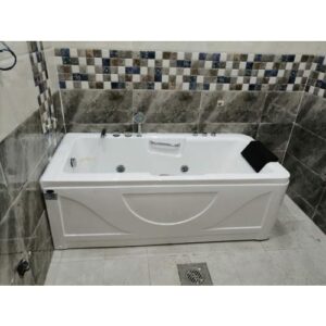جاكوزي أكريليك مستطيل — حوض استحمام أبيض 170×80 سم