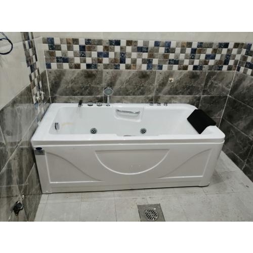 جاكوزي أكريليك مستطيل — حوض استحمام أبيض 170×80 سم