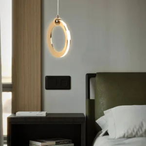 Luminize single pendant light in gold with three changeable light colors