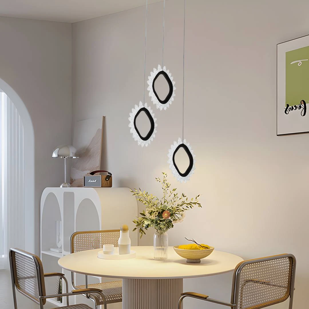 مصباح معلق مودرن أسود — ٣٦ واط بثلاثة أوضاع إضاءة