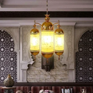 نجفة إسلامية ثلاثية كريستال للمساجد