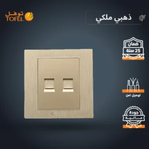 فيش كمبيوتر مزدوج بلون ذهبي ملكي (توفل)