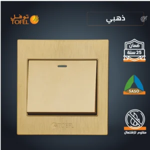 مفتاح مفرد بلون ذهبي هادئ — توفل