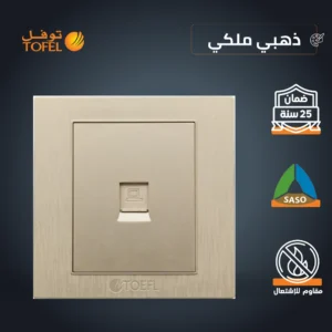 فيش منفذ كمبيوتر مفرد بلون ذهبي ملكي (توفل)