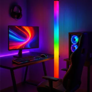 مصباح أرضي وقوف مفرد ذكي متعدد الألوان - تحكم عبر تطبيق الهاتف أو ريموت - ارتفاع 150 سم